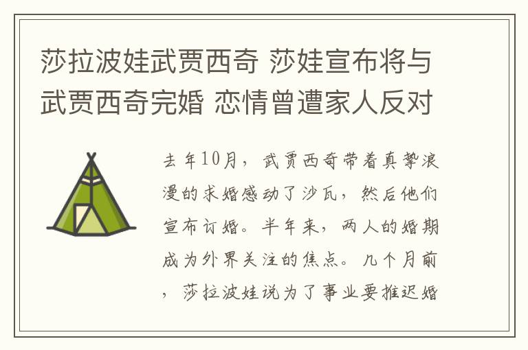 莎拉波娃武贾西奇 莎娃宣布将与武贾西奇完婚 恋情曾遭家人反对