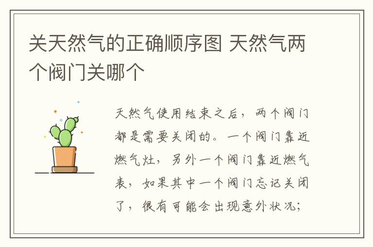 关天然气的正确顺序图 天然气两个阀门关哪个