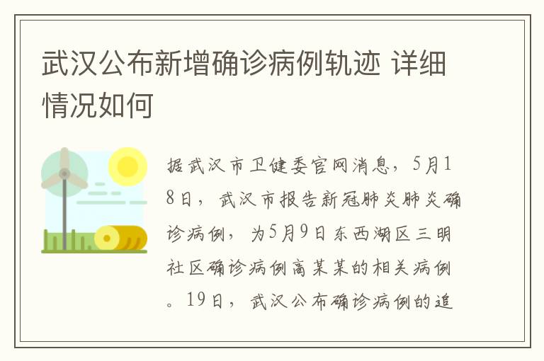 武汉公布新增确诊病例轨迹 详细情况如何