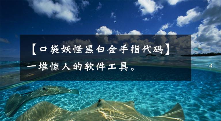 【口袋妖怪黑白金手指代码】一堆惊人的软件工具。