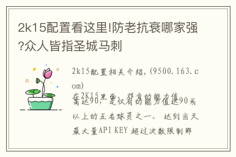 2k15配置看这里!防老抗衰哪家强?众人皆指圣城马刺