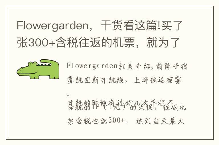 Flowergarden,干货看这篇!买了张300+含税往返的机票,就为了去这个网红海岛浪