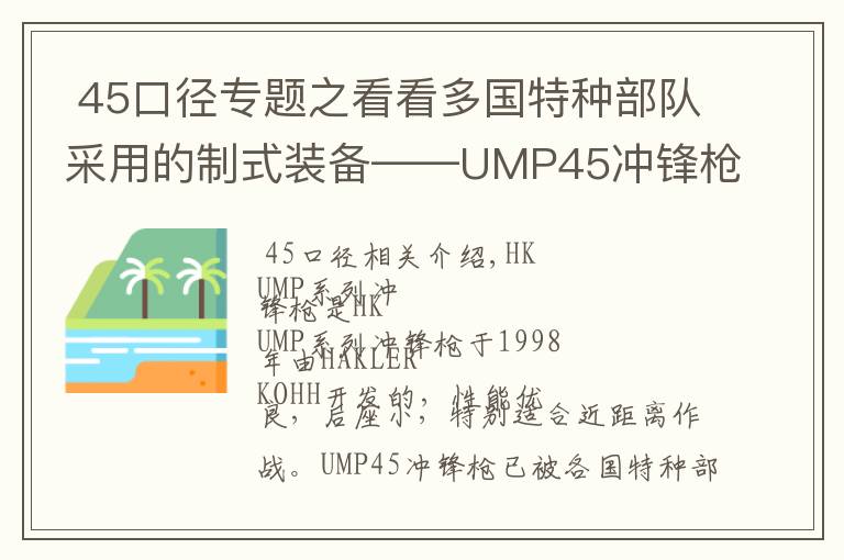 45口径专题之看看多国特种部队采用的制式装备——UMP45冲锋枪