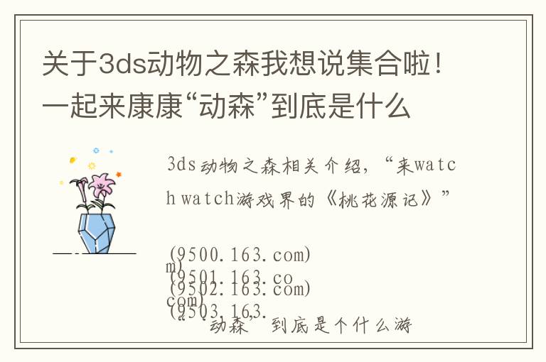 关于3ds动物之森我想说集合啦!一起来康康“动森”到底是什么?