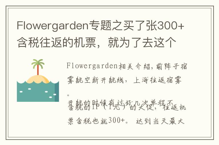 Flowergarden专题之买了张300+含税往返的机票,就为了去这个网红海岛浪
