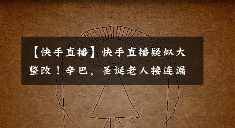 【快手直播】快手直播疑似大整改!辛巴,圣诞老人接连漏网,有几家高兴地分忧?