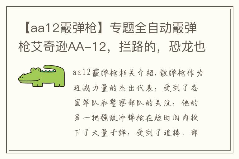 【aa12霰弹枪】专题全自动霰弹枪艾奇逊AA-12,拦路的,恐龙也杀给你看