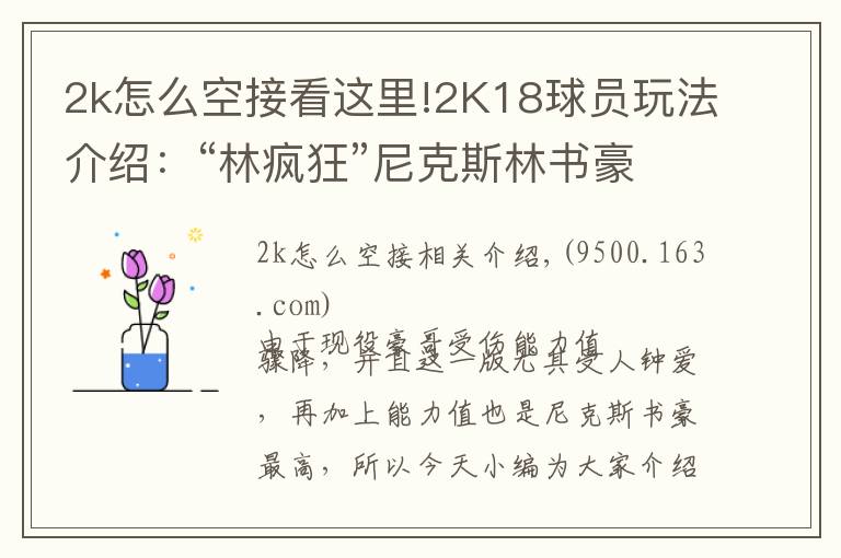 2k怎么空接看这里!2K18球员玩法介绍:“林疯狂”尼克斯林书豪