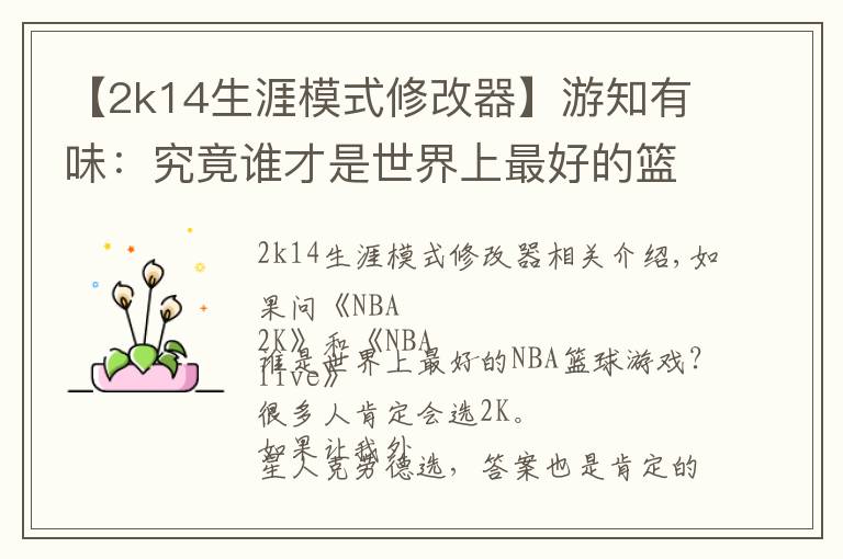 【2k14生涯模式修改器】游知有味:究竟谁才是世界上最好的篮球游戏