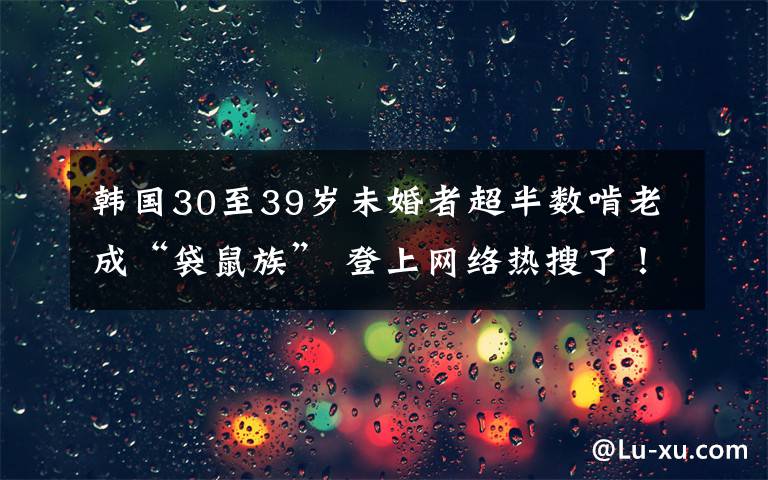 韩国30至39岁未婚者超半数啃老成“袋鼠族” 登上网络热搜了!