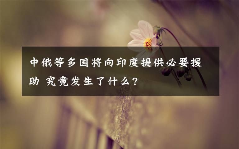 中俄等多国将向印度提供必要援助 究竟发生了什么?