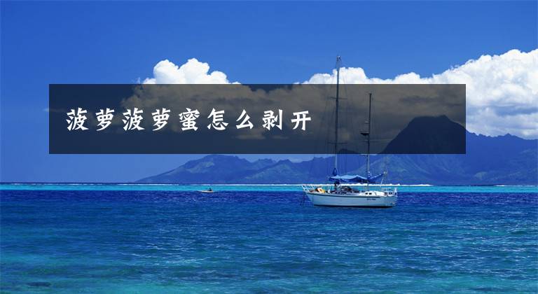 菠萝菠萝蜜怎么剥开