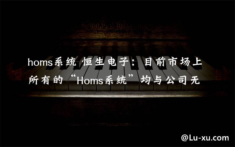homs系统 恒生电子:目前市场上所有的“Homs系统”均与公司无关