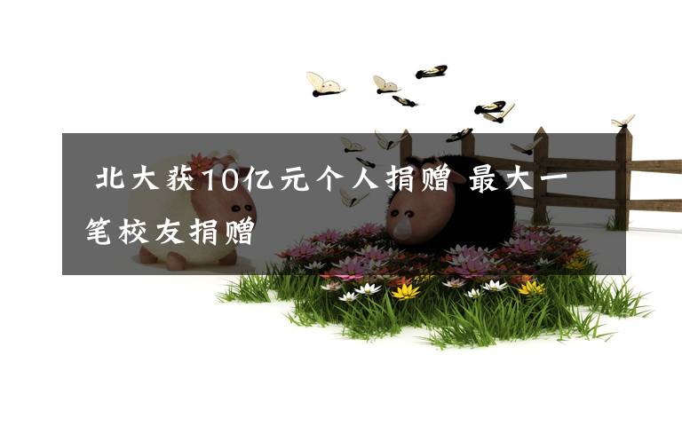 北大获10亿元个人捐赠 最大一笔校友捐赠