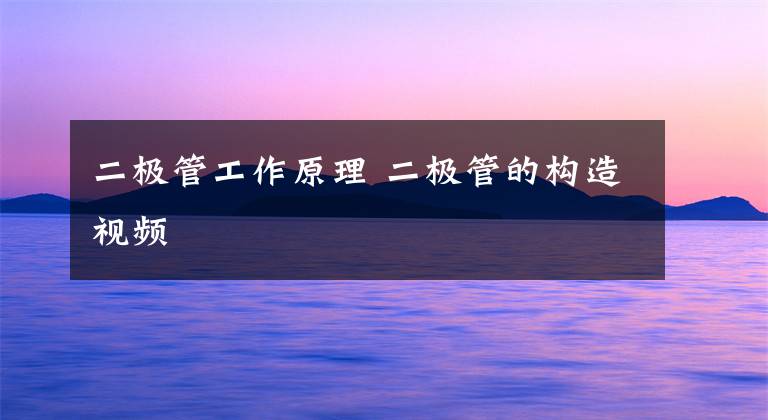 二极管工作原理 二极管的构造视频