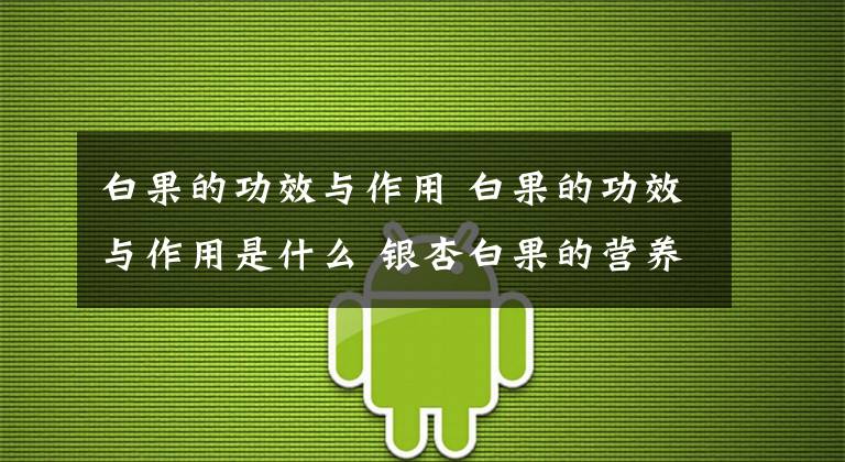 白果的功效与作用 白果的功效与作用是什么 银杏白果的营养价值