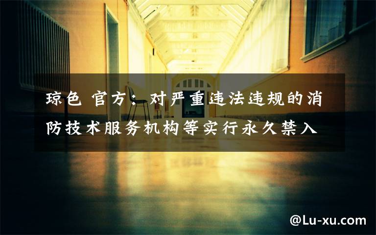 琼色 官方:对严重违法违规的消防技术服务机构等实行永久禁入