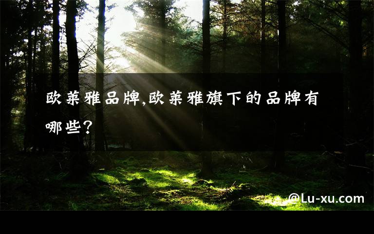 欧莱雅品牌,欧莱雅旗下的品牌有哪些？