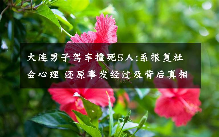 大连男子驾车撞死5人:系报复社会心理 还原事发经过及背后真相！