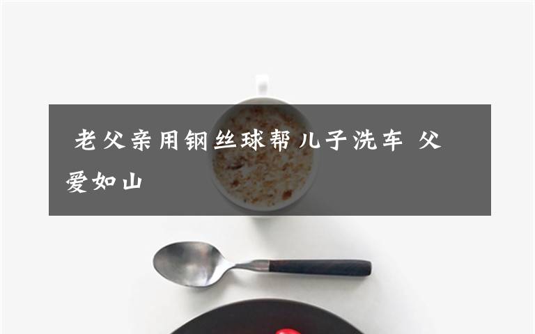  老父亲用钢丝球帮儿子洗车 父爱如山