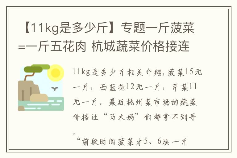 【11kg是多少斤】专题一斤菠菜=一斤五花肉 杭城蔬菜价格接连涨