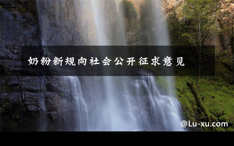 奶粉新规向社会公开征求意见