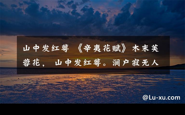 山中发红萼 《辛夷花赋》木末芙蓉花, 山中发红萼。涧户寂无人, 纷纷开且落。