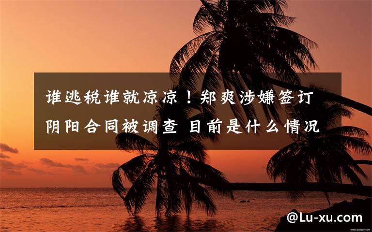 谁逃税谁就凉凉!郑爽涉嫌签订阴阳合同被调查 目前是什么情况?