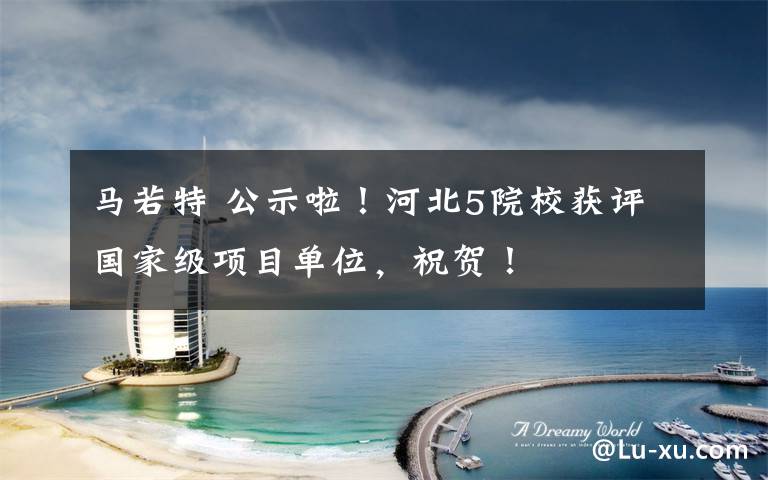 马若特 公示啦!河北5院校获评国家级项目单位,祝贺!