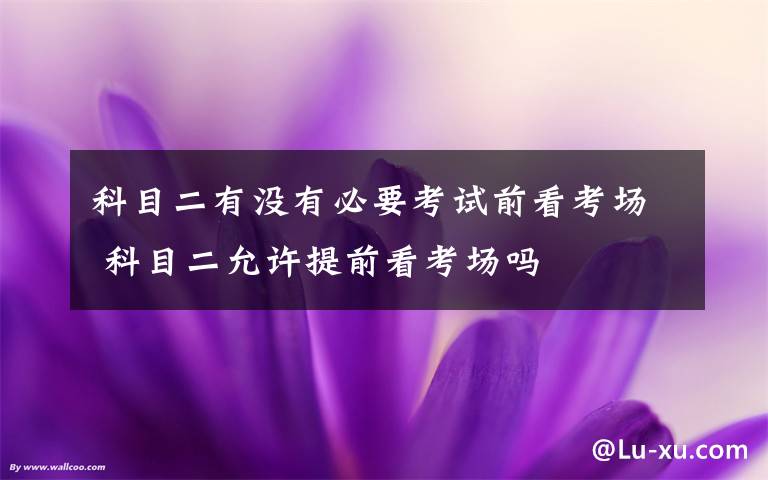 科目二有没有必要考试前看考场 科目二允许提前看考场吗