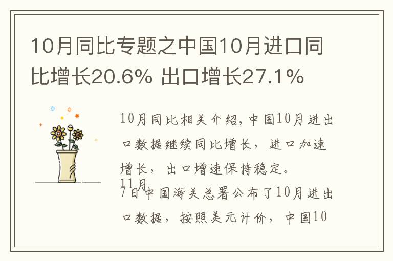 10月同比专题之中国10月进口同比增长20.6% 出口增长27.1%