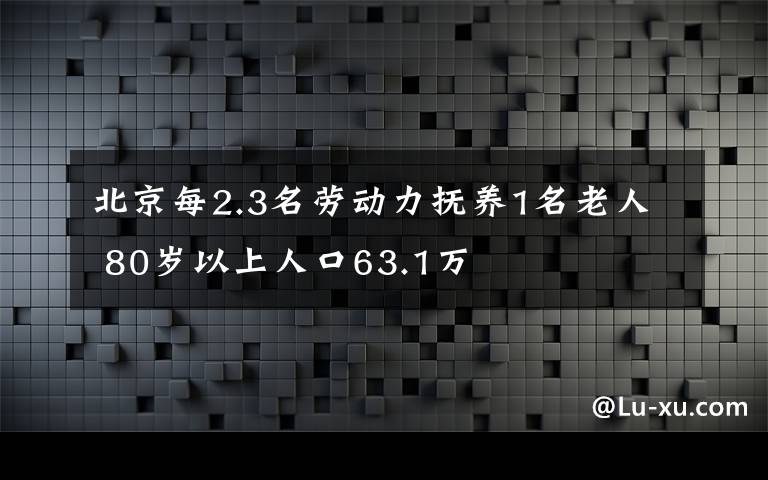北京每2.3名劳动力抚养1名老人 80岁以上人口63.1万