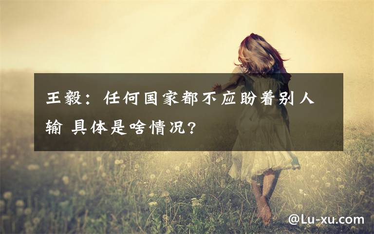 王毅：任何国家都不应盼着别人输 具体是啥情况?