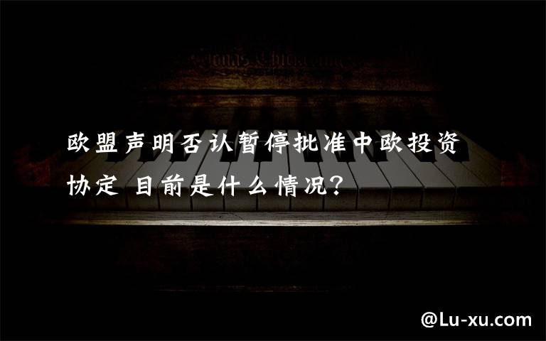 欧盟声明否认暂停批准中欧投资协定 目前是什么情况?