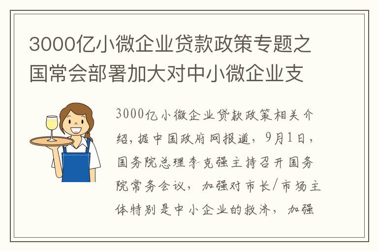 3000亿小微企业贷款政策专题之国常会部署加大对中小微企业支持力度,再新增3000亿元支小再贷款额度