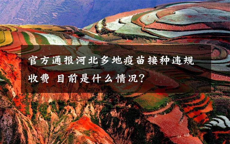 官方通报河北多地疫苗接种违规收费 目前是什么情况?