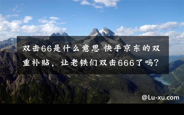 双击66是什么意思 快手京东的双重补贴,让老铁们双击666了吗?