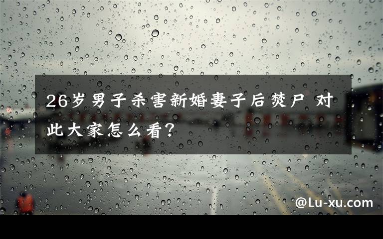 26岁男子杀害新婚妻子后焚尸 对此大家怎么看?