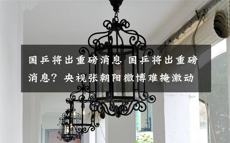 国乒将出重磅消息 国乒将出重磅消息？央视张朝阳微博难掩激动之情