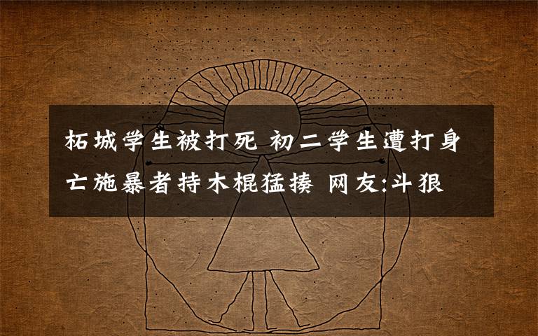 柘城学生被打死 初二学生遭打身亡施暴者持木棍猛揍 网友:斗狠耍横会毁你们一生