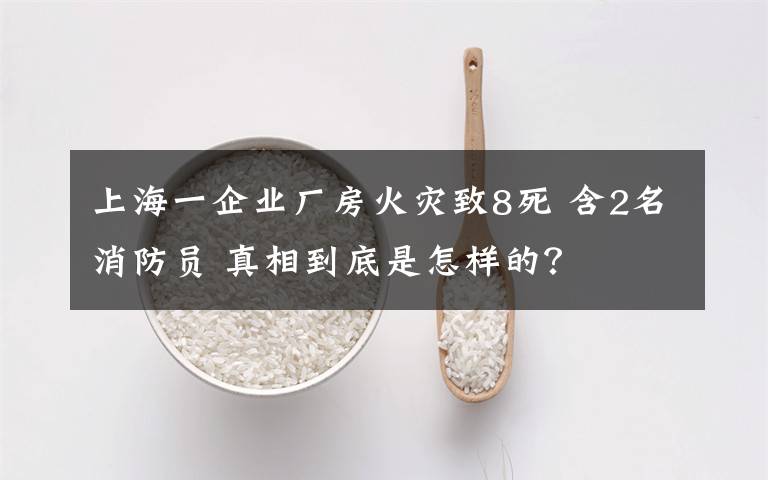 上海一企业厂房火灾致8死 含2名消防员 真相到底是怎样的?