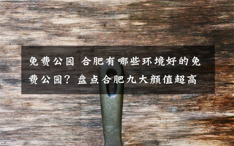 免费公园 合肥有哪些环境好的免费公园？盘点合肥九大颜值超高的公园
