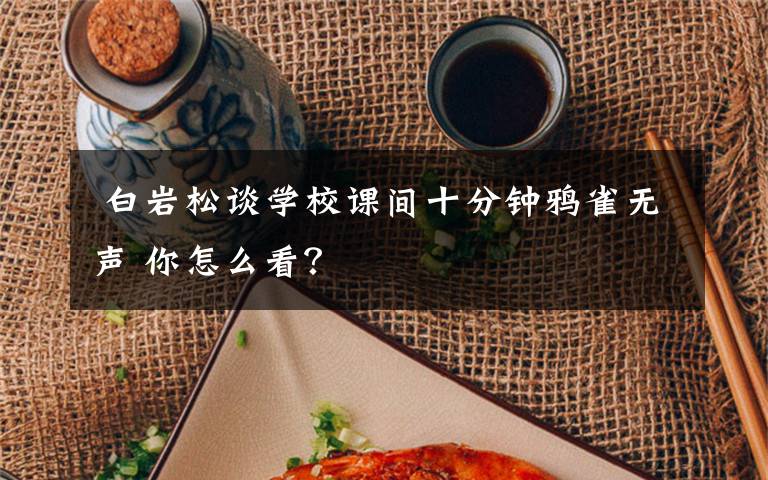  白岩松谈学校课间十分钟鸦雀无声 你怎么看？