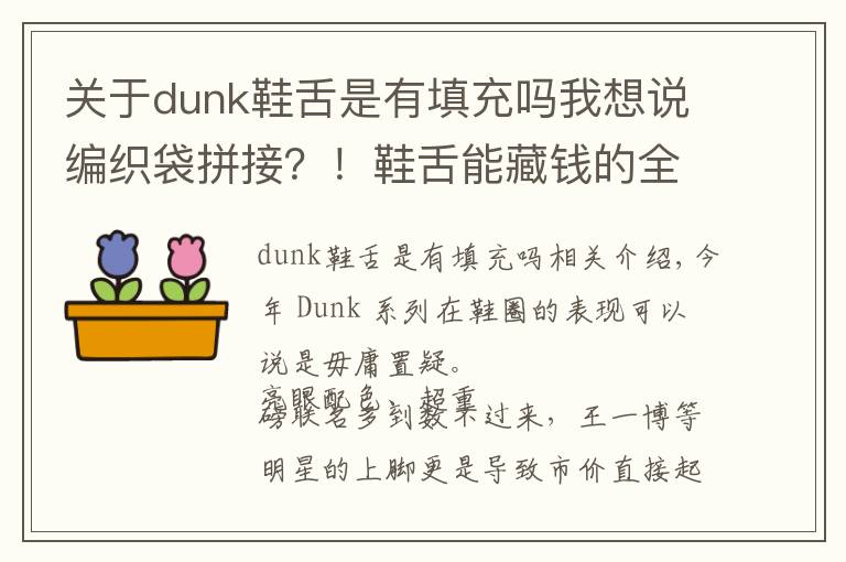关于dunk鞋舌是有填充吗我想说编织袋拼接?!鞋舌能藏钱的全新 Dunk 明年发售