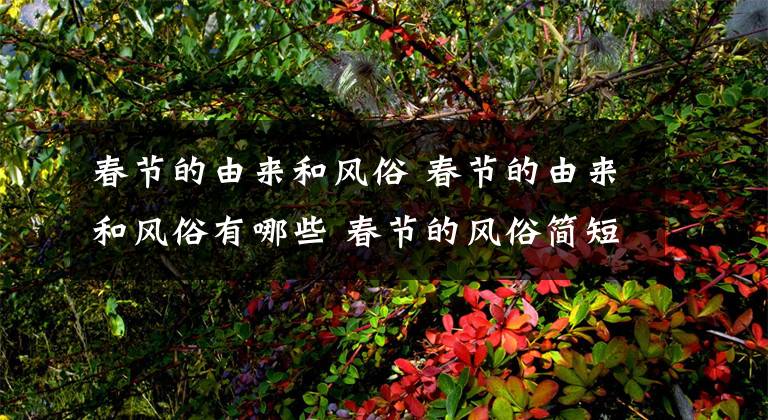 春节的由来和风俗 春节的由来和风俗有哪些 春节的风俗简短