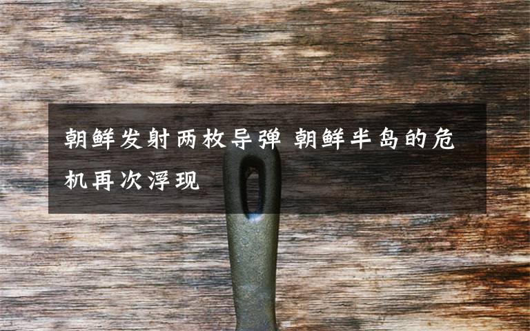 朝鲜发射两枚导弹 朝鲜半岛的危机再次浮现