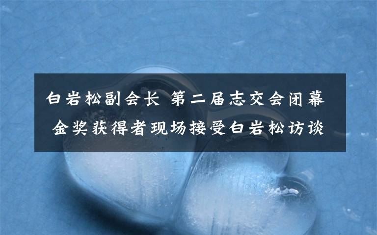 白岩松副会长 第二届志交会闭幕 金奖获得者现场接受白岩松访谈