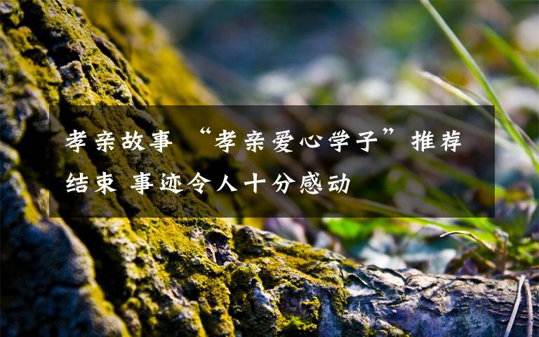 孝亲故事 “孝亲爱心学子”推荐结束 事迹令人十分感动