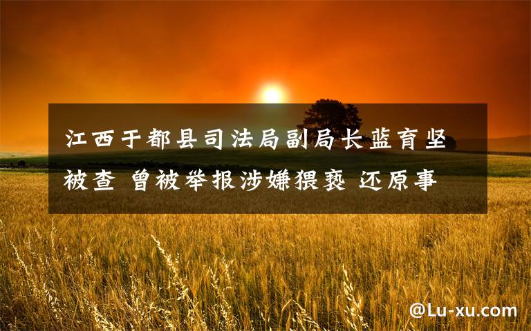 江西于都县司法局副局长蓝育坚被查 曾被举报涉嫌猥亵 还原事发经过及背后原因!