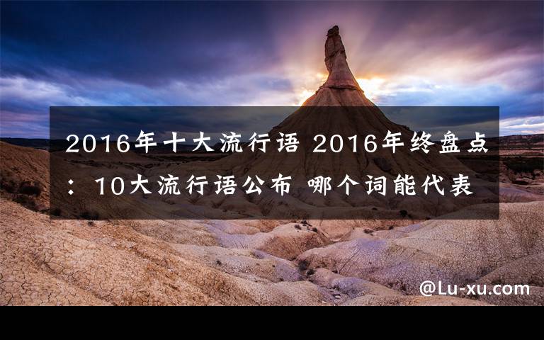 2016年十大流行语 2016年终盘点:10大流行语公布 哪个词能代表你的2016呢?